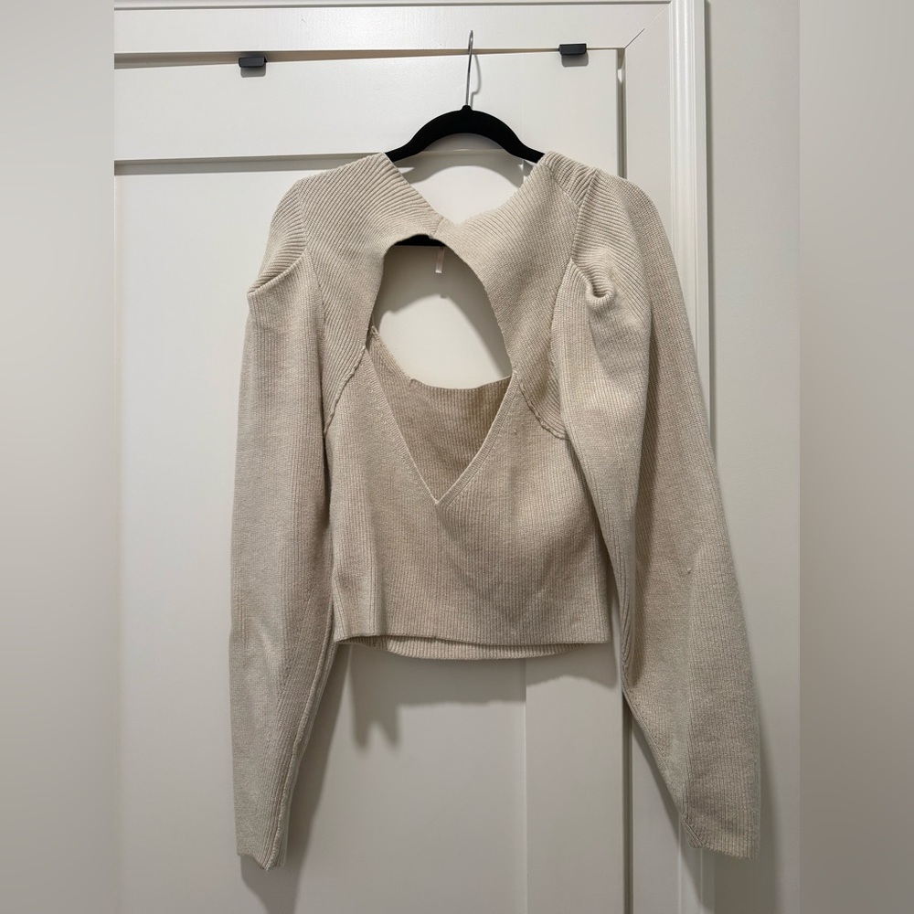 Free People Saffron Open Back sweater oatmeal - Picture 4 of 4